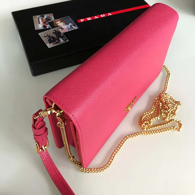 Prada Saffiano Leather Mini Bag for Women in Pink