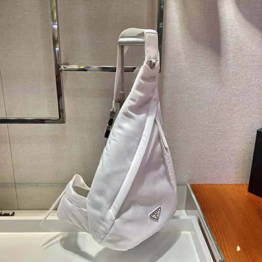 Prada Re-Nylon and Leather Backpack for Women in White Prada Re-Nylon and Leather Backpack for Women in White
