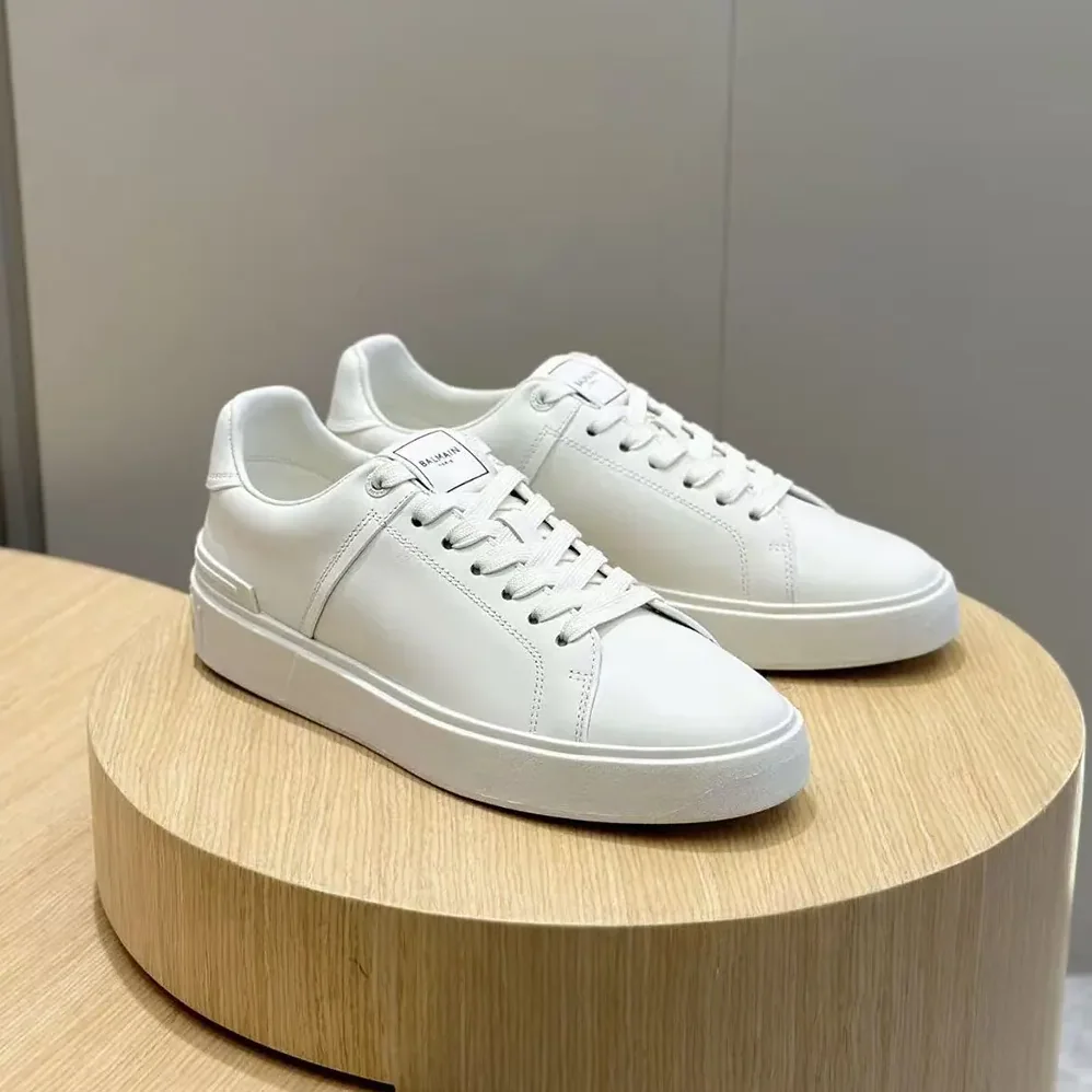 Balmain B Court Trainers in Calfskin for Unisex in White