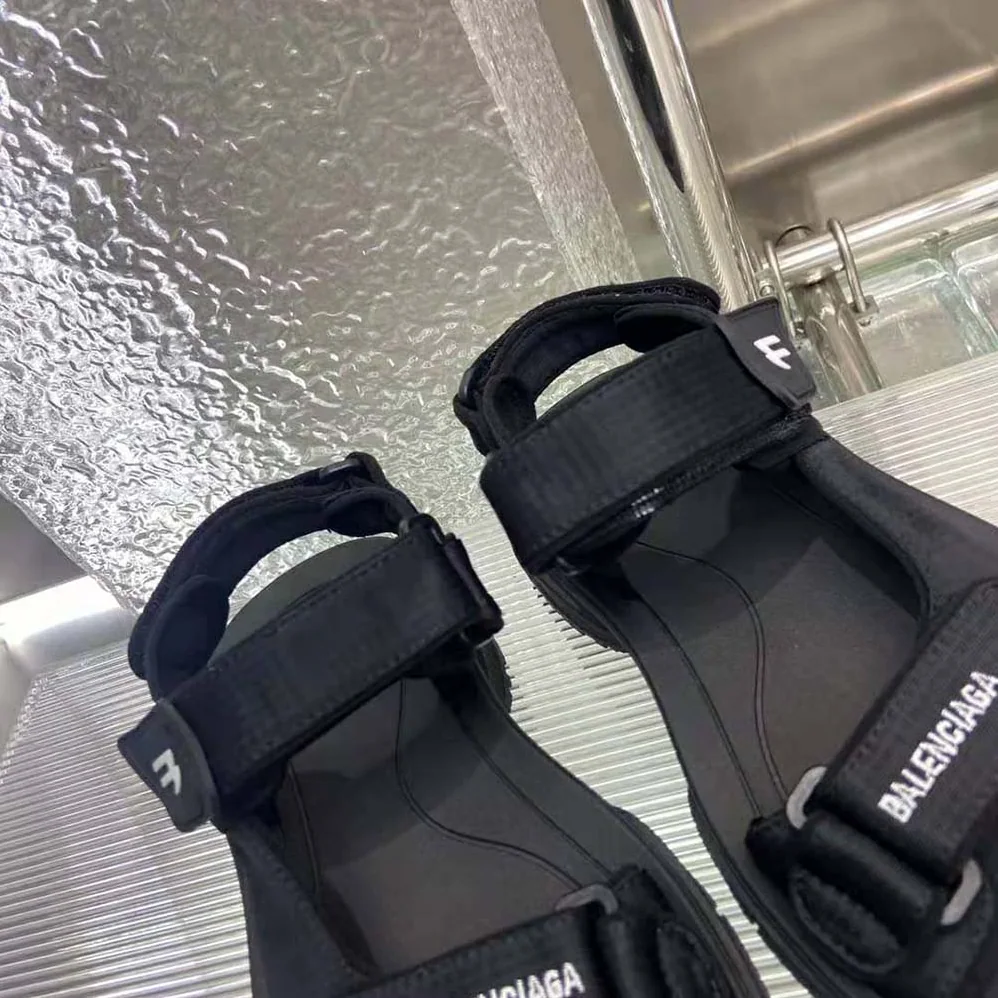 Balenciaga Tourist Sandal in Black Technical Material for Unisex