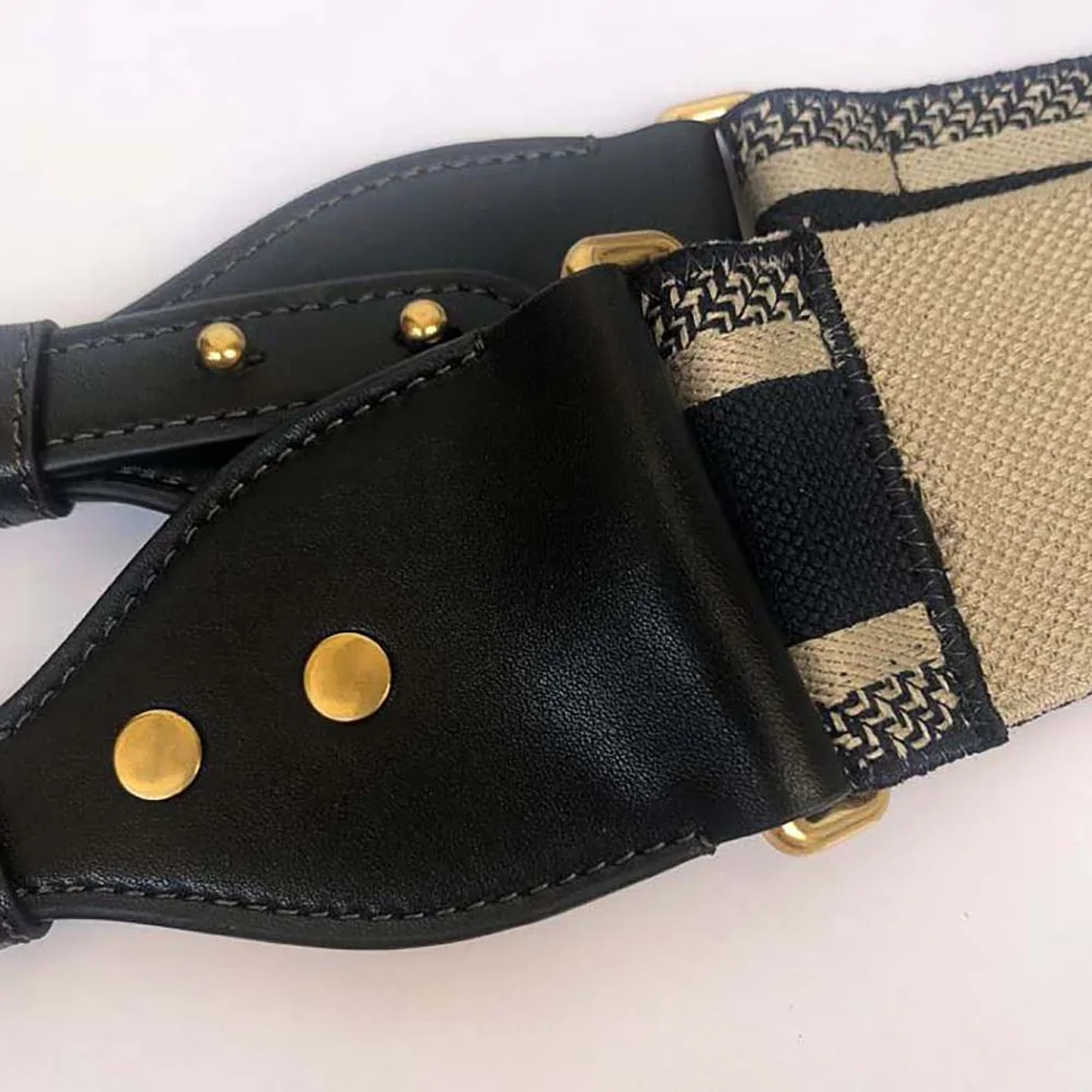 Dior Shoulder Strap with Ring Blue ‘CHRISTIAN DIOR PARIS' Embroidery for Women Dior Shoulder Strap with Ring Blue ‘CHRISTIAN DIOR PARIS' Embroidery for Women