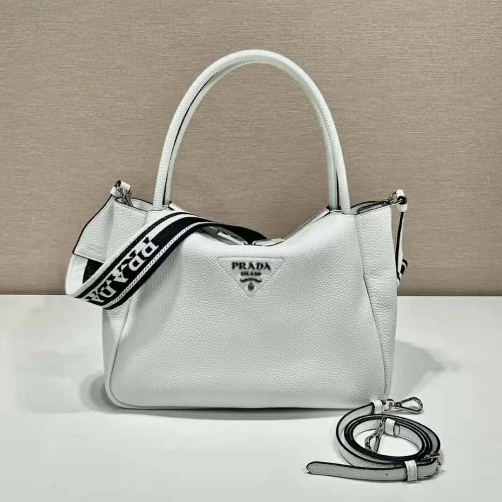 Prada Large Leather Handbag for Women in White Prada Large Leather Handbag for Women in White
