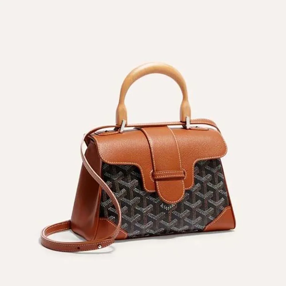 Goyard Sac Saïgon Souple Mini in Toile Goyardine & Chevroches Calfskin for Women in Brown Goyard Sac Saïgon Souple Mini in Toile Goyardine & Chevroches Calfskin for Women in Brown