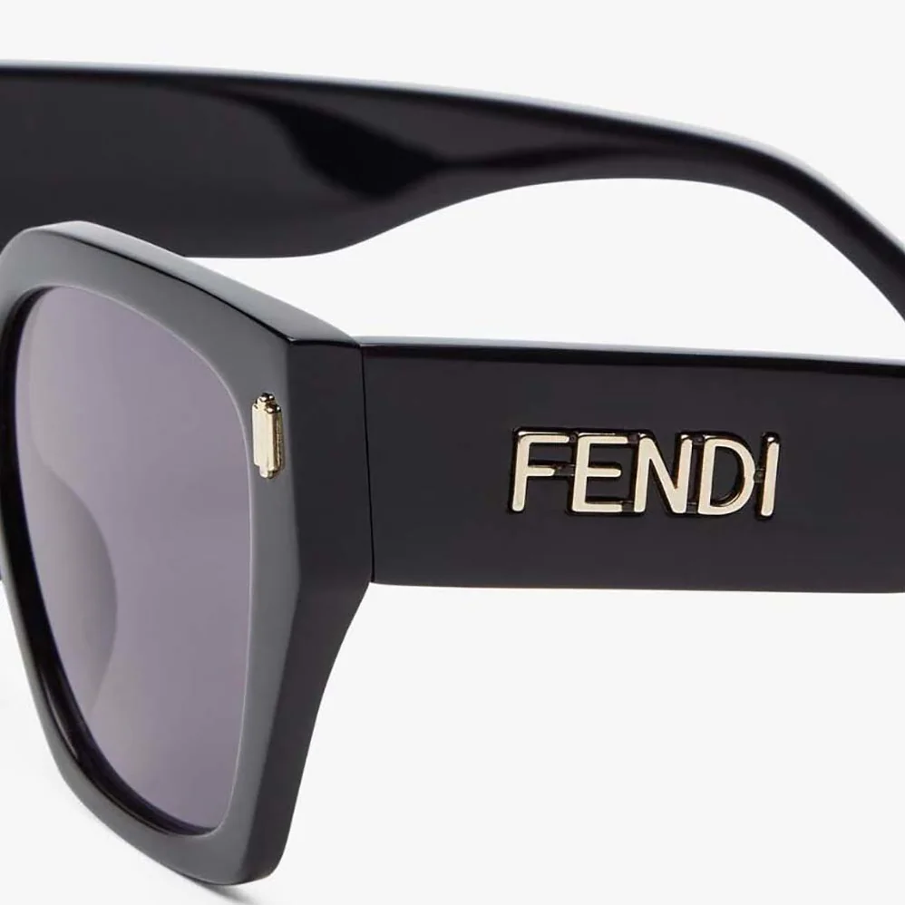 Fendi Fendi Bold Low Bridge Fit Black Acetate Sunglasses for Unisex Fendi Fendi Bold Low Bridge Fit Black Acetate Sunglasses for Unisex