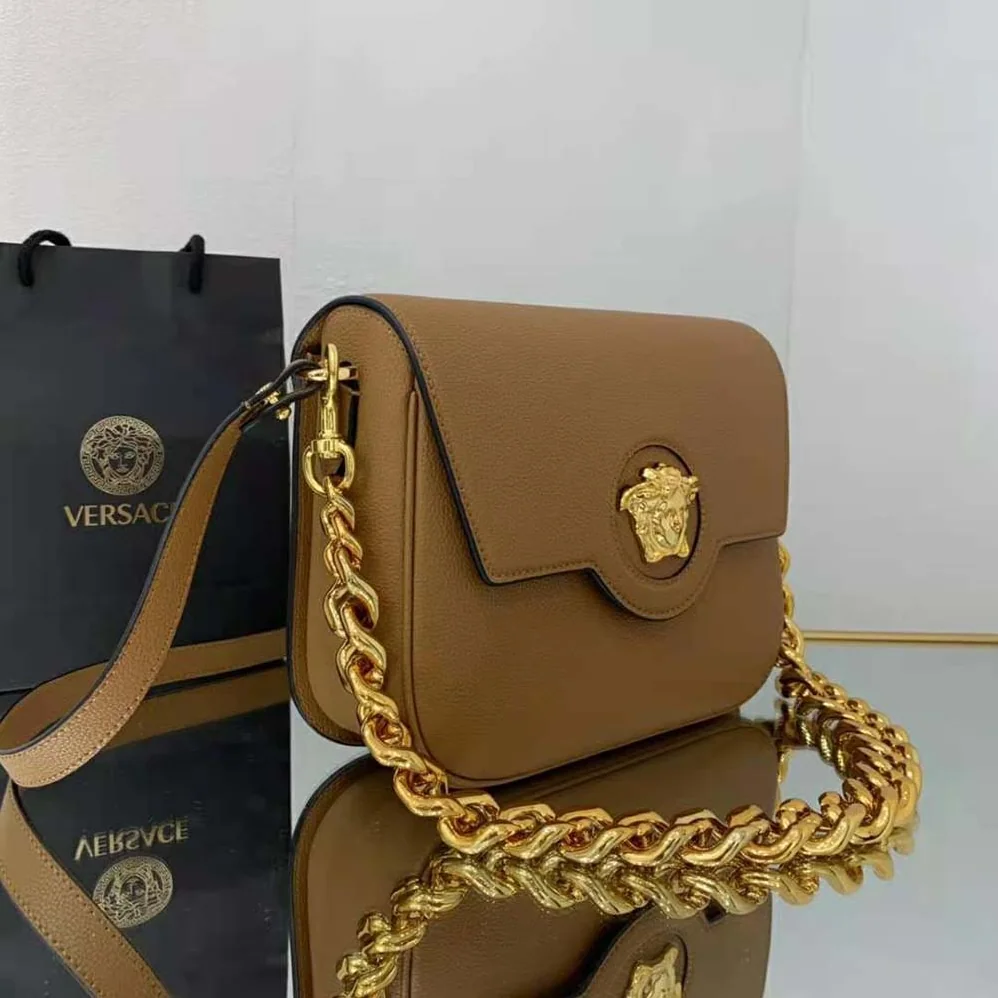 Versace La Medusa Shoulder Bag for Women in Brown Versace La Medusa Shoulder Bag for Women in Brown