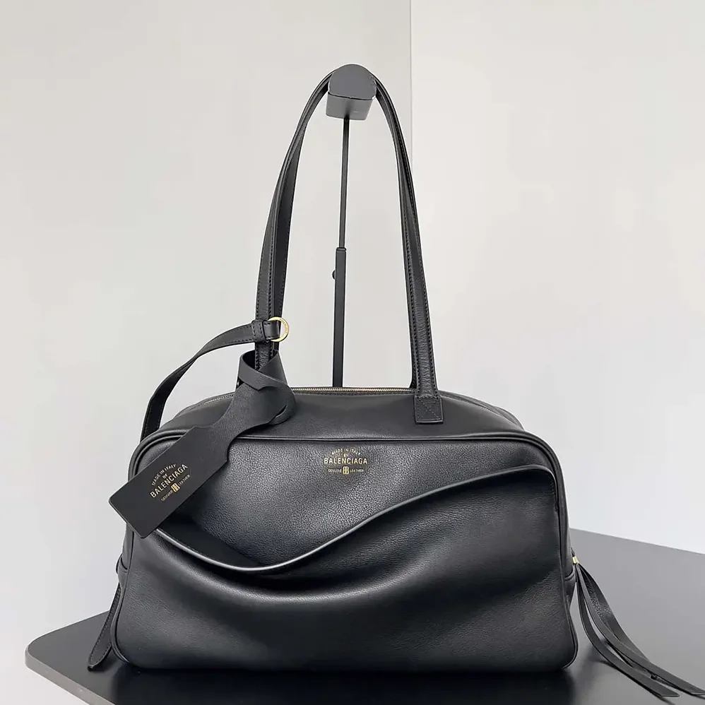 Prada Carrie Bowling Bag Medium in Black Calfskin for Women