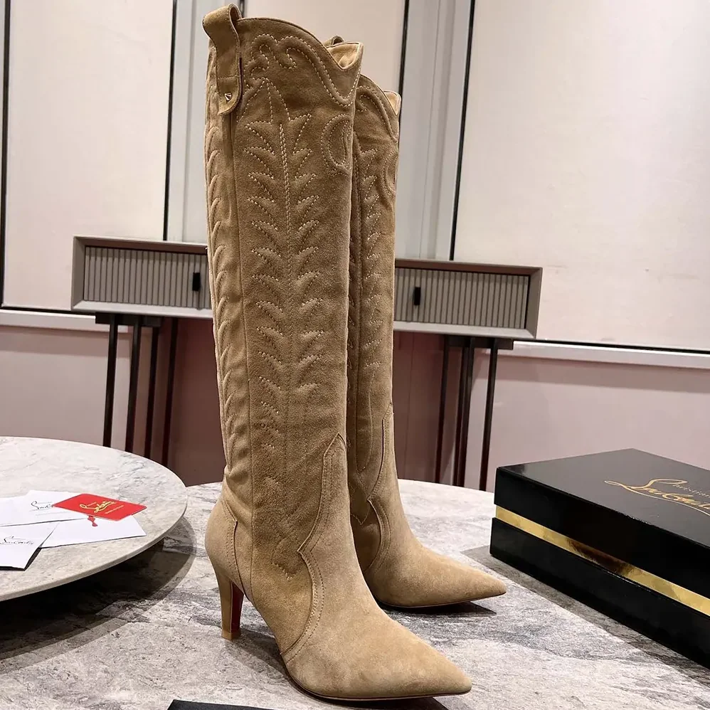 Christian Louboutin Santia Botta 85 mm Boots Veau Velours for Women