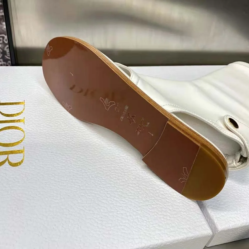 Dior Spirit Thong Sandal White Lambskin for Women