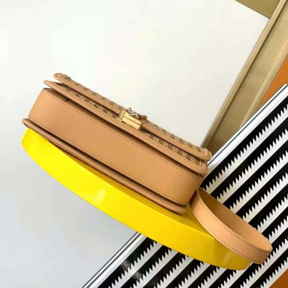 Saint Laurent YSL Solferino Medium in Canework Vegetable for Women in Tanned Leather Saint Laurent YSL Solferino Medium in Canework Vegetable for Women in Tanned Leather