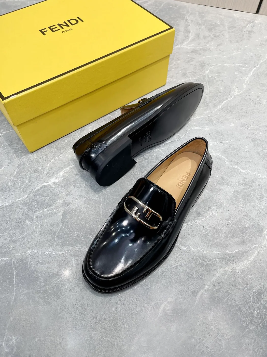Fendi FD OLock Loafers Black 7D1557AK1TF0ABB