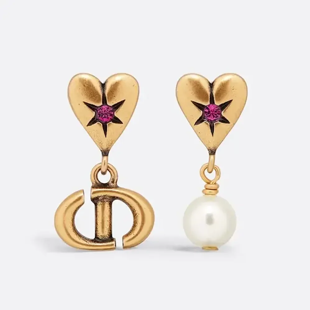 Dior Lucky Charms Earrings Antique Gold for Women in Finish Metal