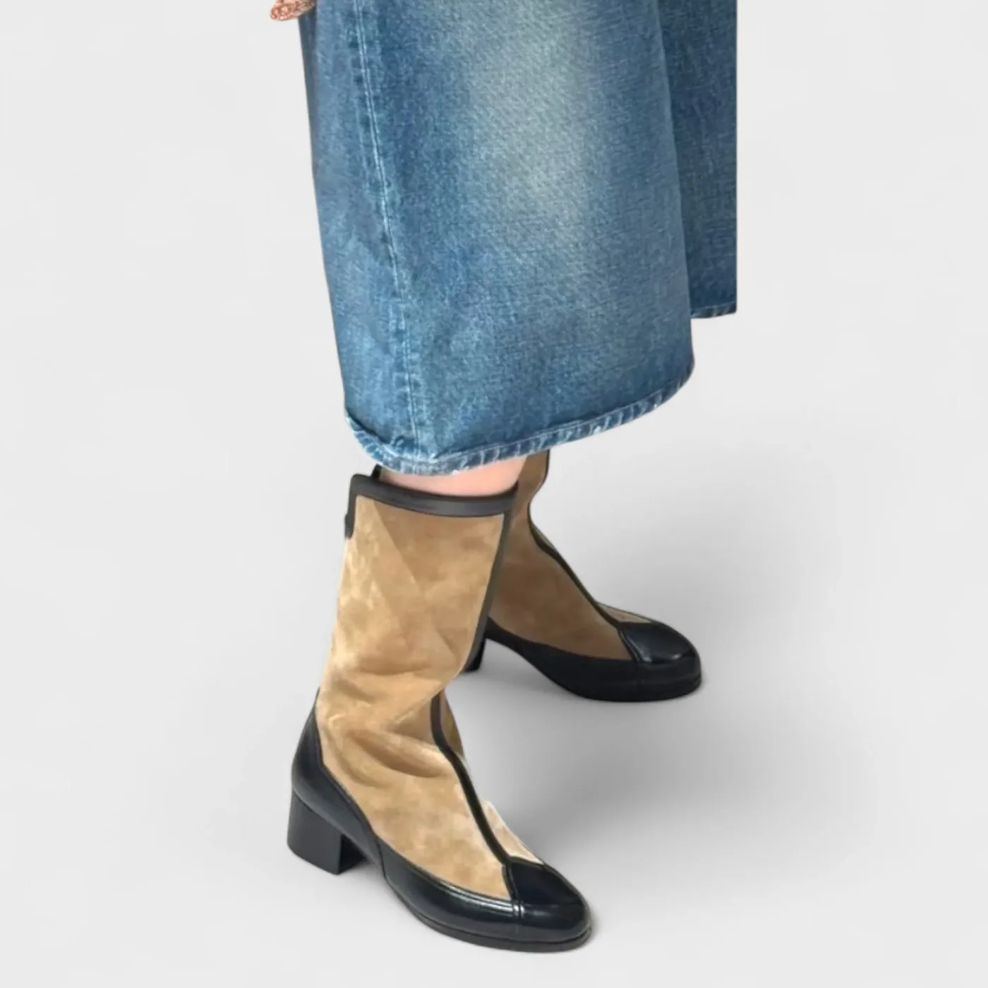 Chanel High End Handicraft Knee Boots Camel