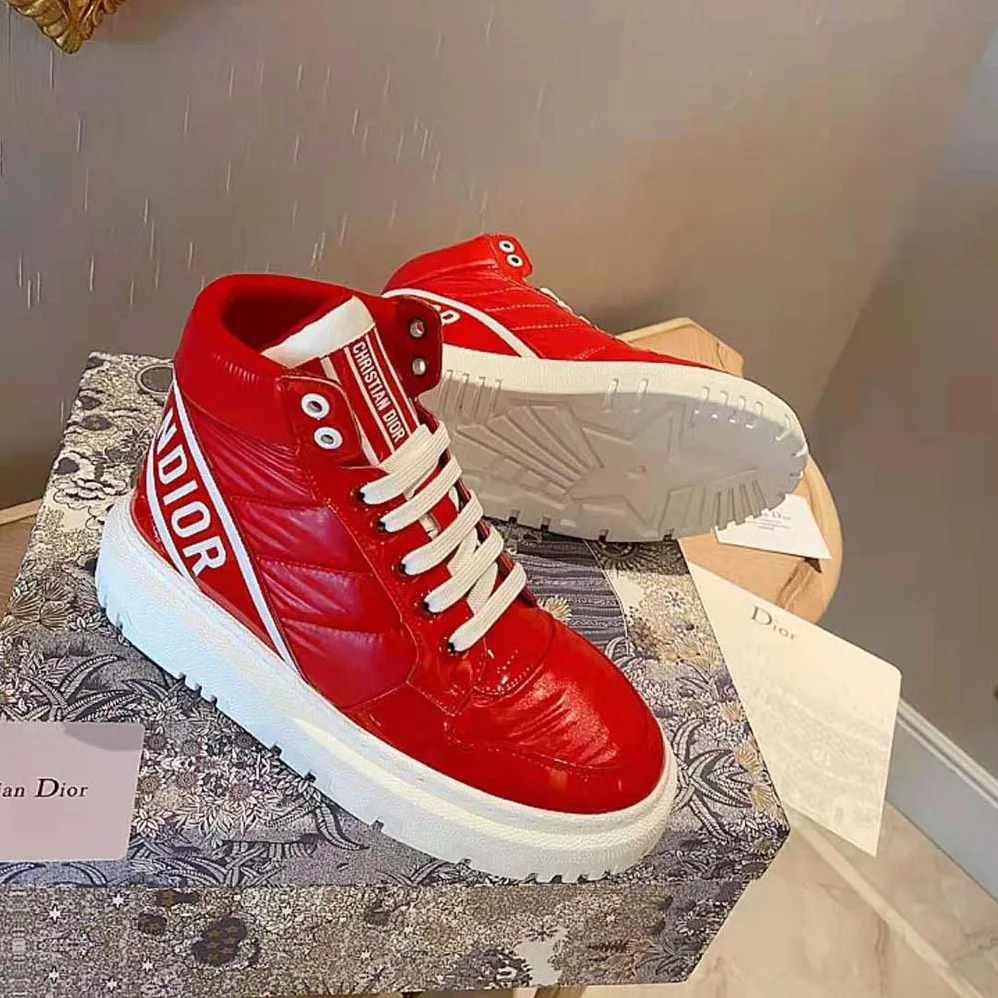 Dior D-Player Sneaker Red Quilted Nylon for Unisex Dior D-Player Sneaker Red Quilted Nylon for Unisex
