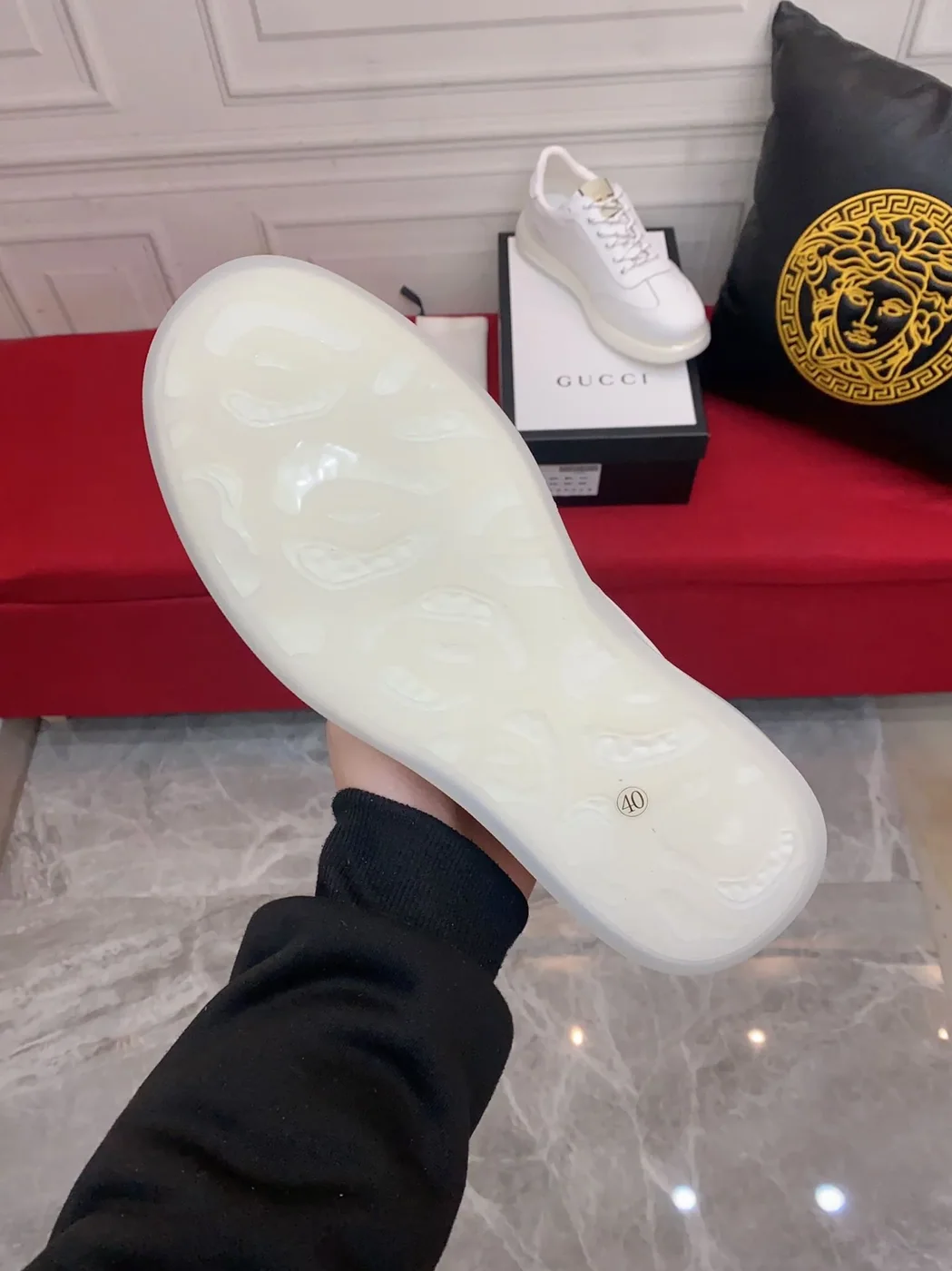 Gucci Sneaker With GG Gucci Print White for Men