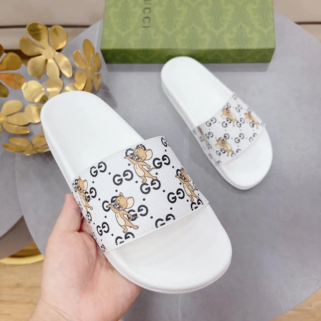 Gucci Jerry Print Slide Sandal White for Women Gucci Jerry Print Slide Sandal White for Women