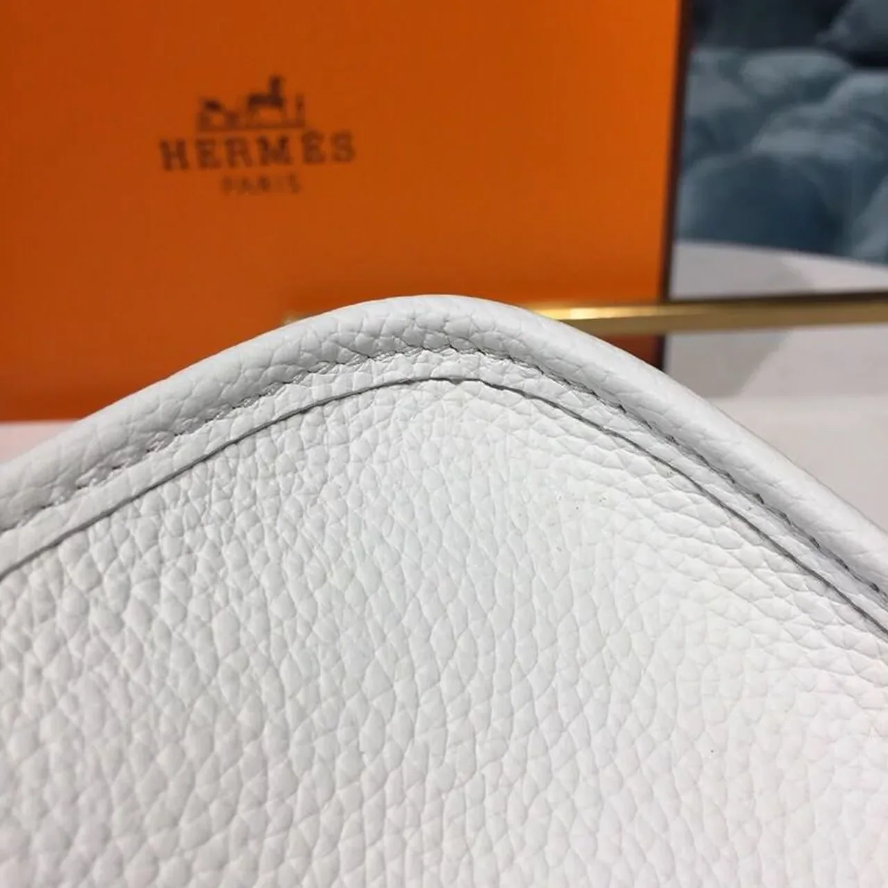 Hermes Evelyne II TPM Bag White Silver Toned Hardware /