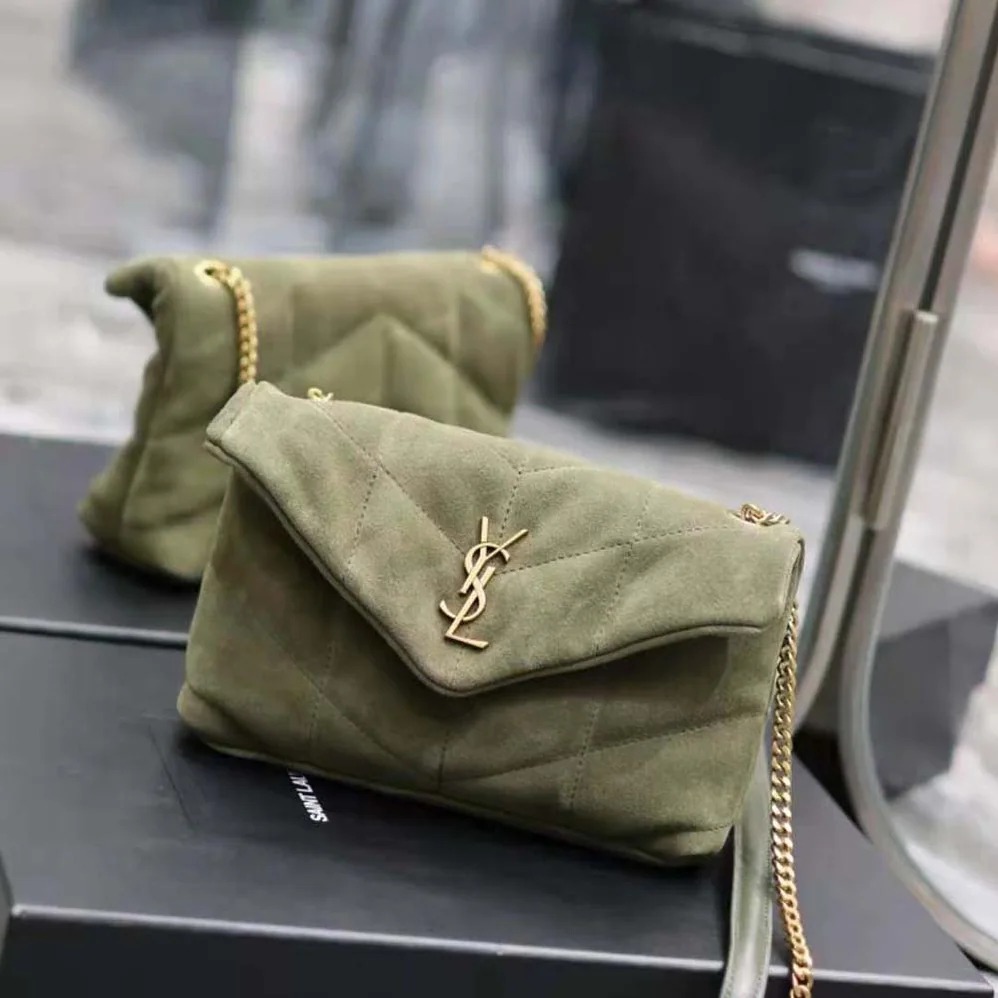 Saint Laurent YSL Puffer Small in Shiny Velvet for Women Saint Laurent YSL Puffer Small in Shiny Velvet for Women