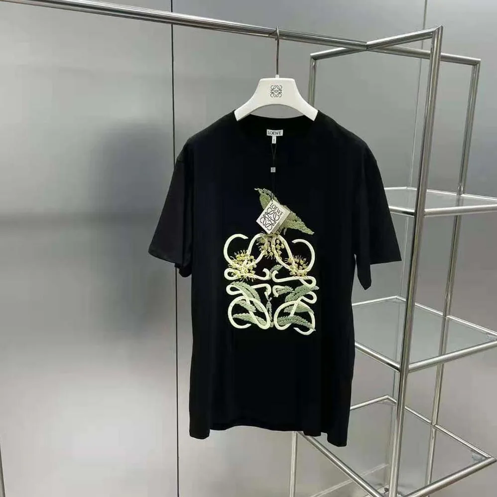 Loewe Herbarium Anagram T-shirt in Cotton for Women in Black