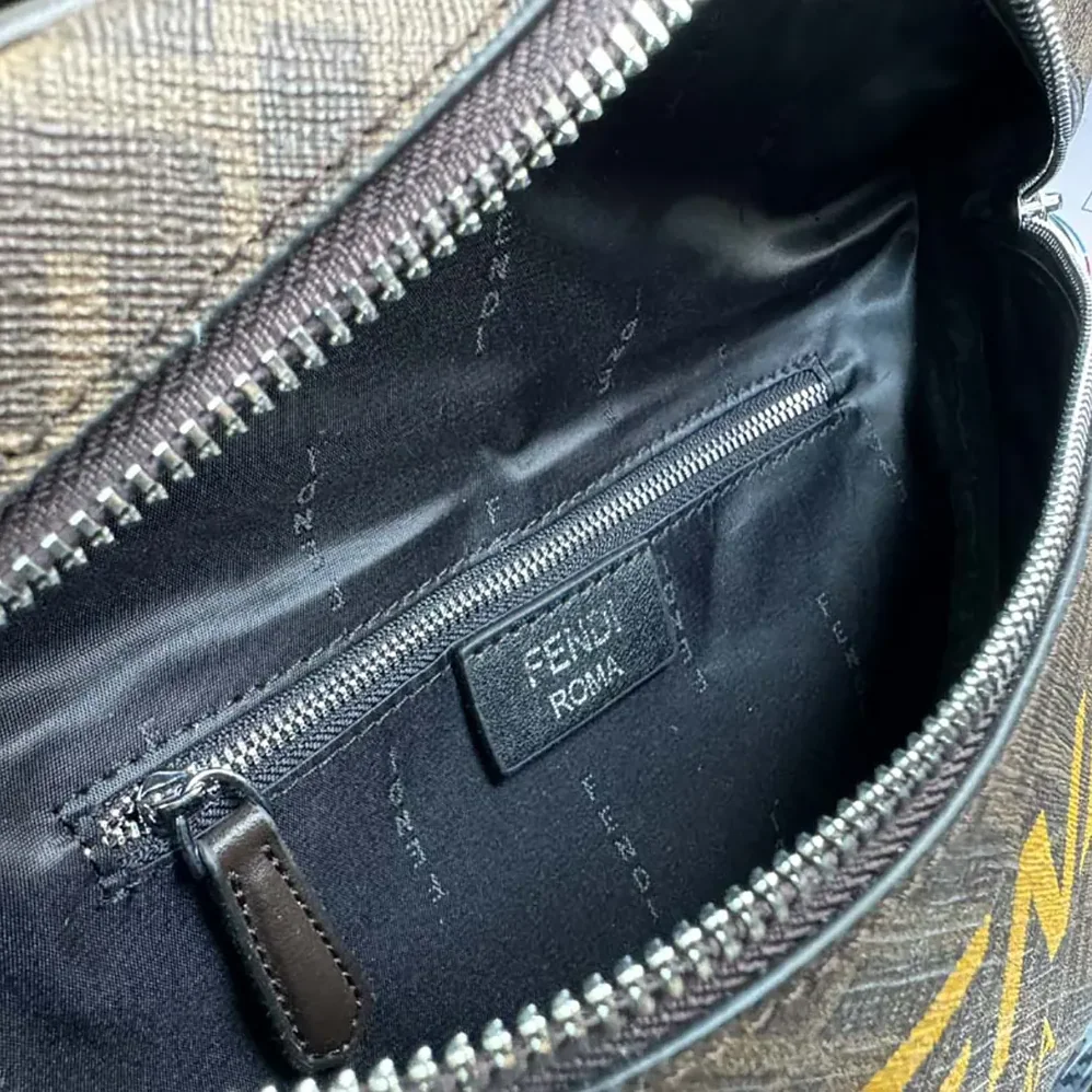 Fendi Diagonal Belt Bag Leather for Men in Yellow