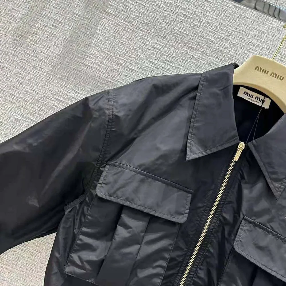 Miu Miu Technical Silk Blouson Jacket for Women