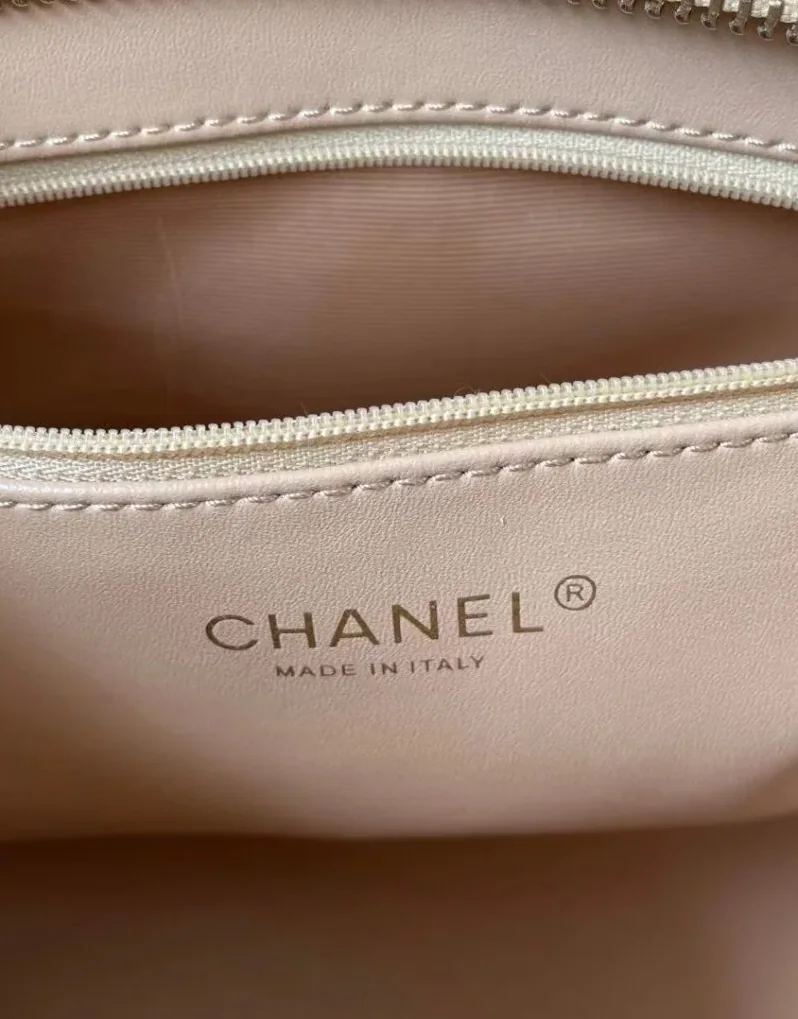 Chanel Medallion Tote Shoulder Beige Bag /