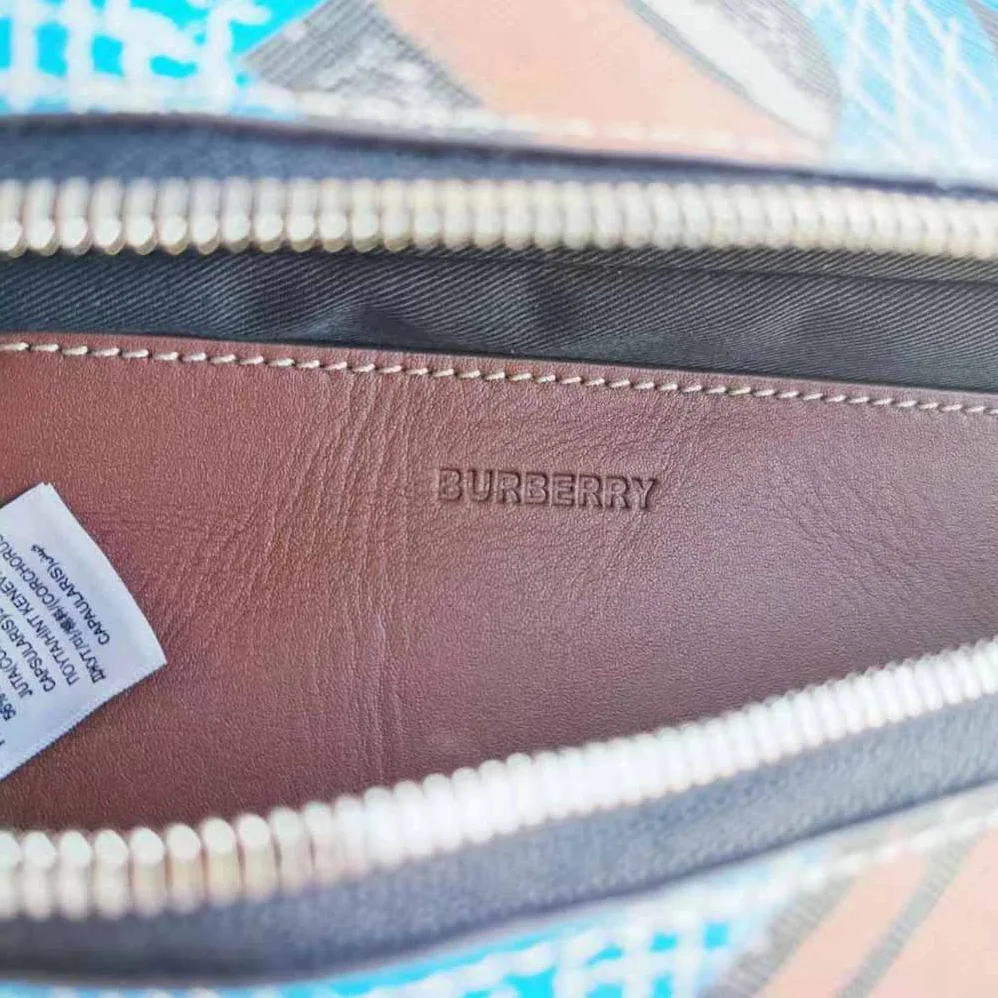 Burberry Monogram Print E-canvas Sonny Bum Bag for Women in Orange