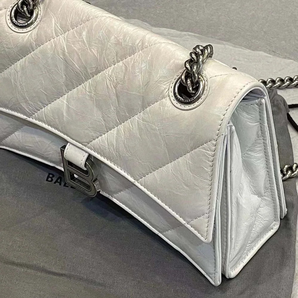 Balenciaga Crush XS Chain Bag Quilted in Optic White for Women Balenciaga Crush XS Chain Bag Quilted in Optic White for Women