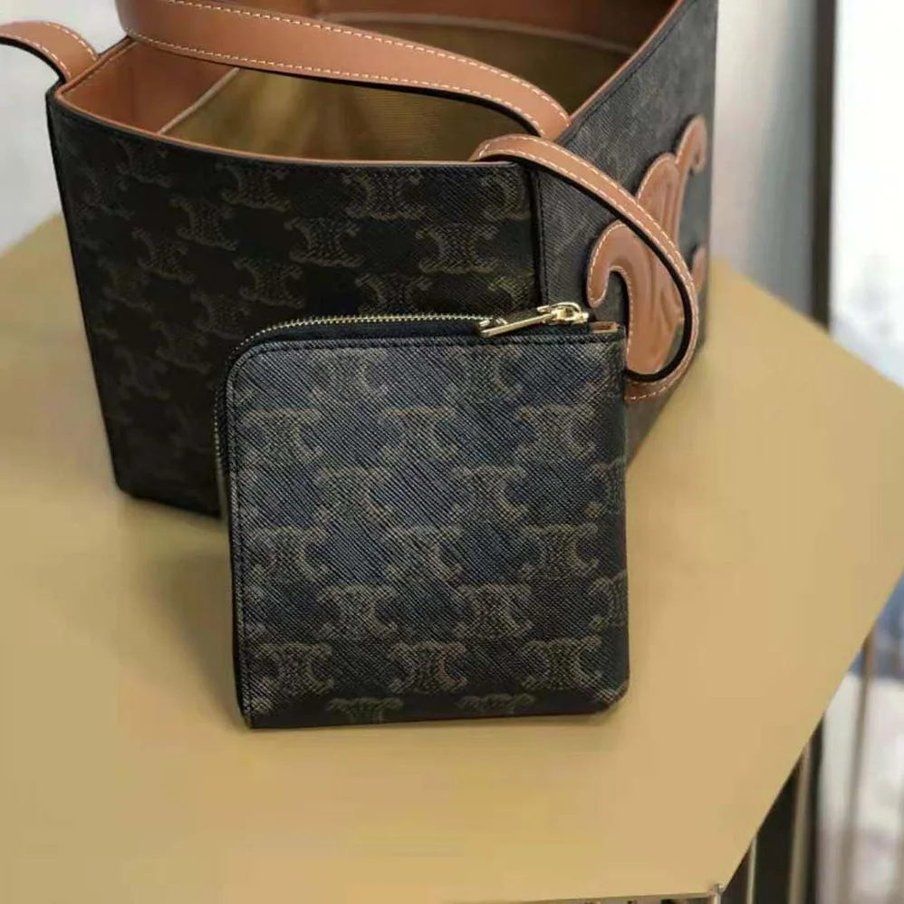 Celine Cube Bag Cuir Triomphe in Triomphe Canvas and Calfskin for Women