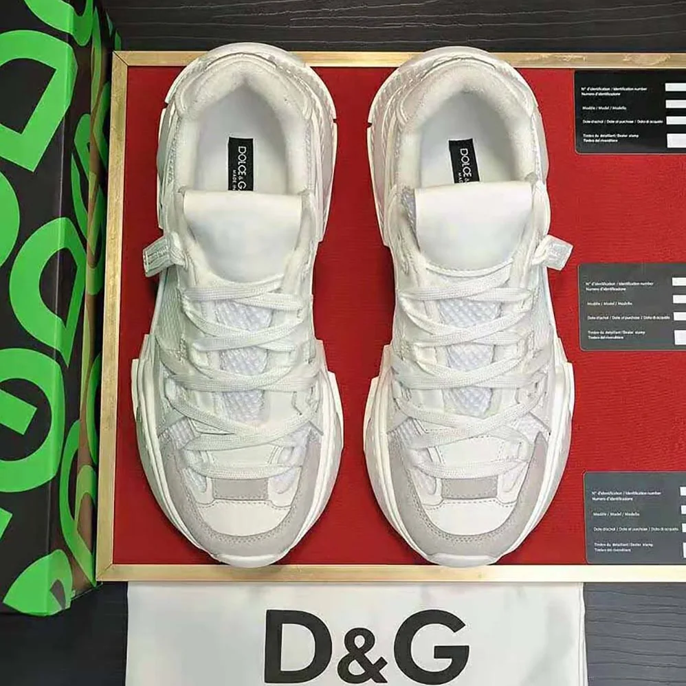 Dolce Gabbana D&G Mixed-Material Airmaster Sneakers for Unisex in White