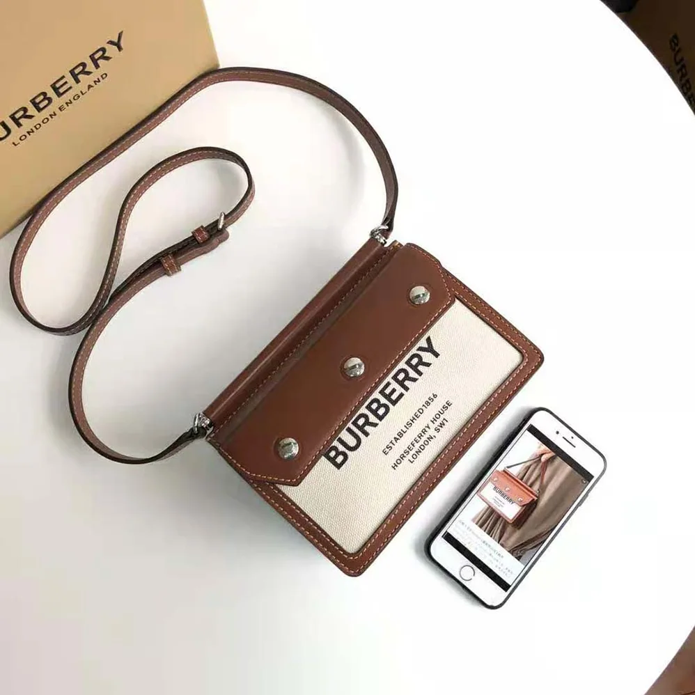 Burberry Mini Horseferry Print Title Bag with Pocket Detail for Women