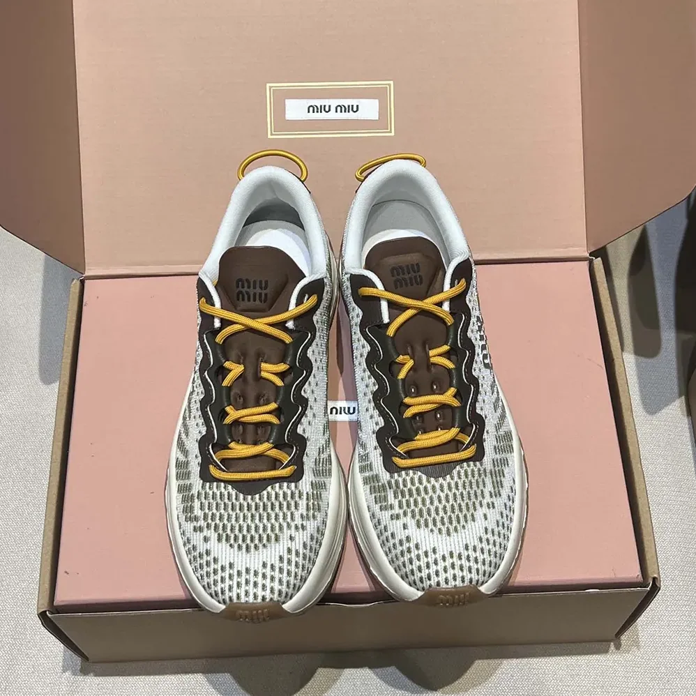 Miu Miu Technical Fabric Sneakers for Women in Green