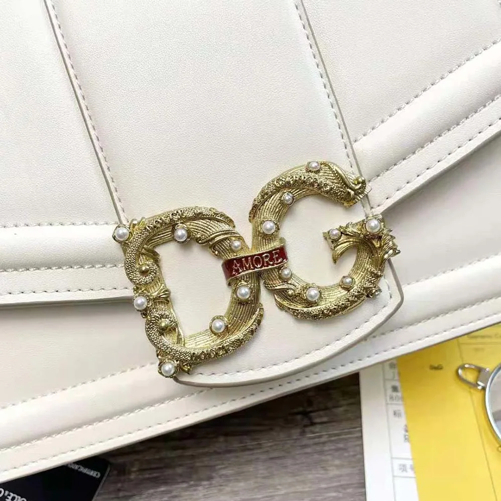 Dolce Gabbana D&G Amore Bag in Calfskin Leather for Women in White Dolce Gabbana D&G Amore Bag in Calfskin Leather for Women in White