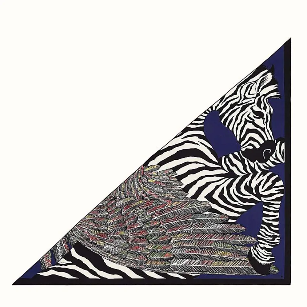 Hermes Zebra Pegasus Giant Triangle for Women in Blue