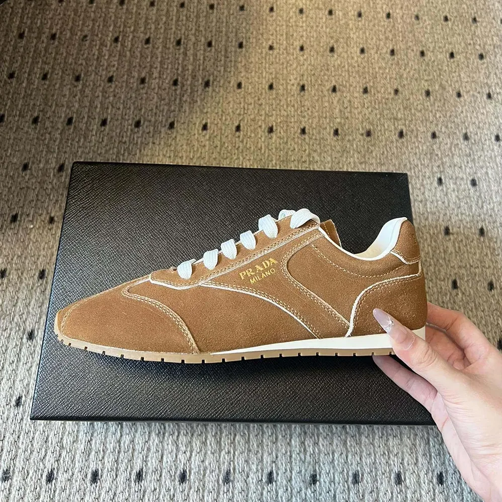 Prada Suede Sneakers with Leather Inserts for Unisex