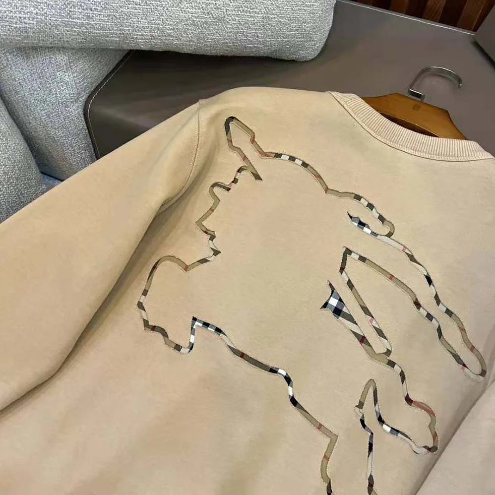 Burberry Check EKD Cotton Sweatshirt for Men in Beige