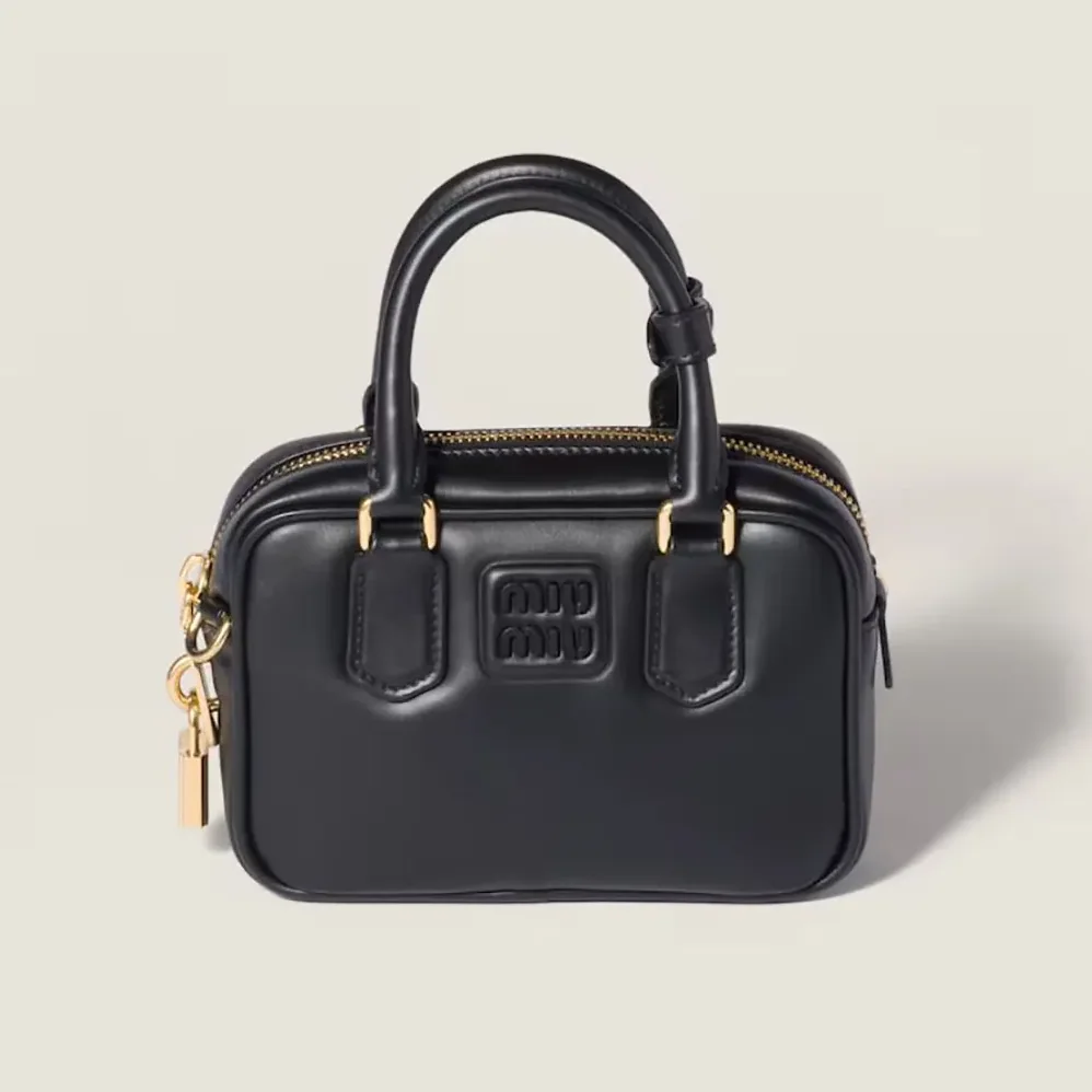 Miu Miu Arcadie Leather Bag for Women in Black