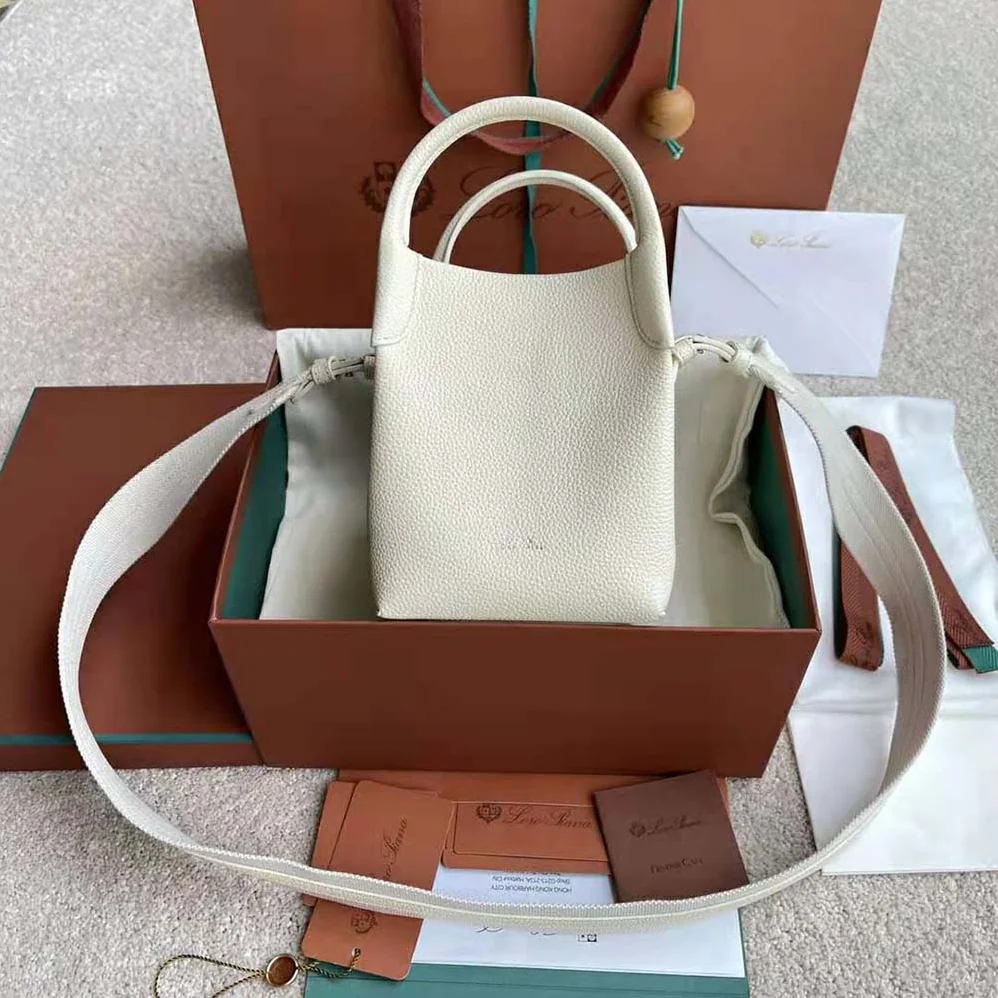 Loro Piana Micro Bale Bag in Calfskin Leather for Women in White Loro Piana Micro Bale Bag in Calfskin Leather for Women in White