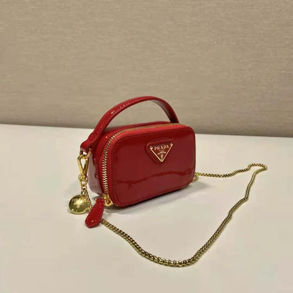 Prada Patent Leather Mini-pouch for Women in Red