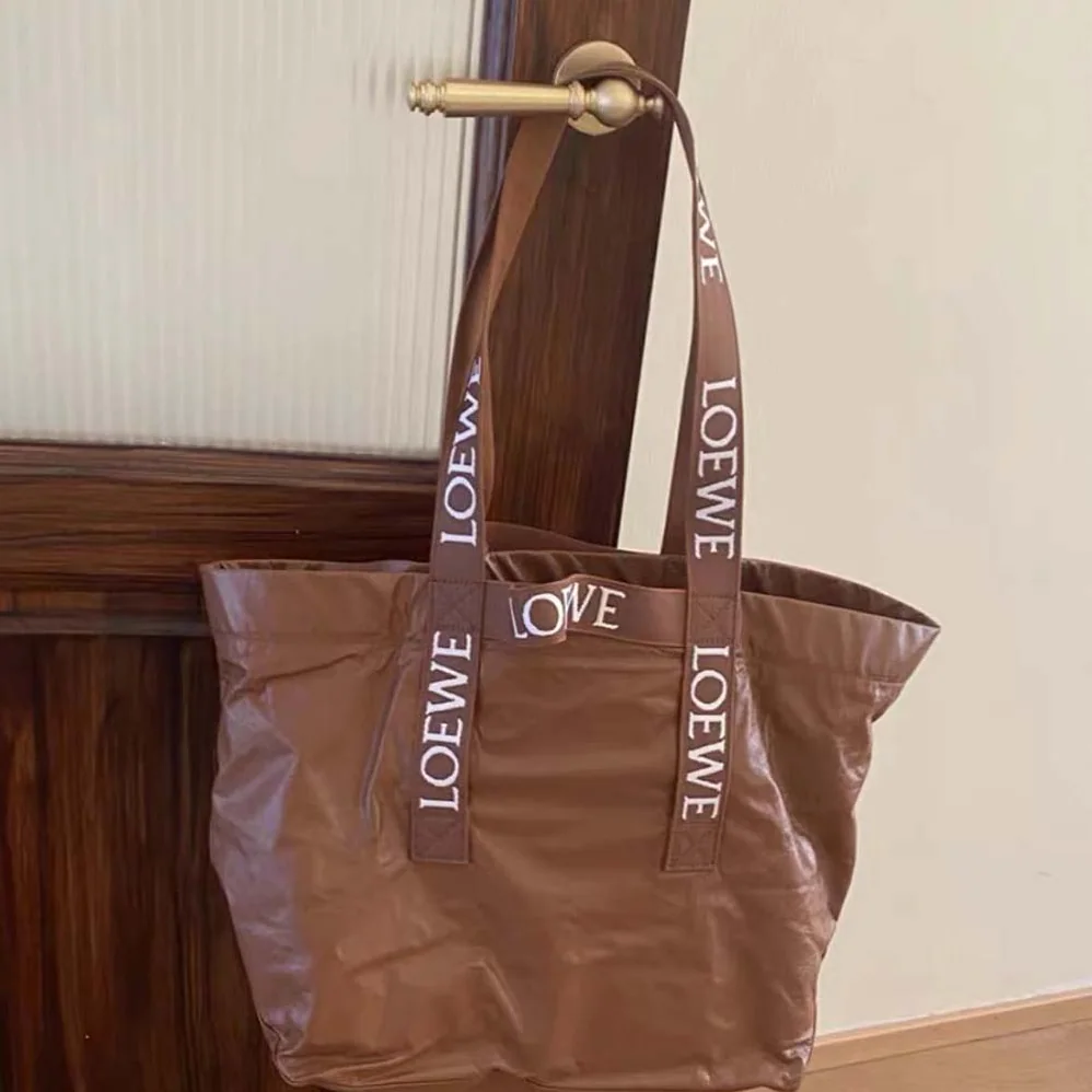 Loewe Fold Shopper in Paper Calfskin for Unisex in Brown