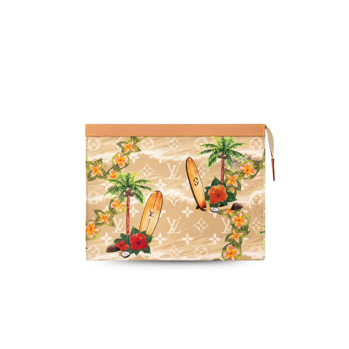 Louis Vuitton Pochette Voyage Pouch / Sand Monogram Surfin Canvas Gold Hardware Louis Vuitton Pochette Voyage Pouch / Sand Monogram Surfin Canvas Gold Hardware