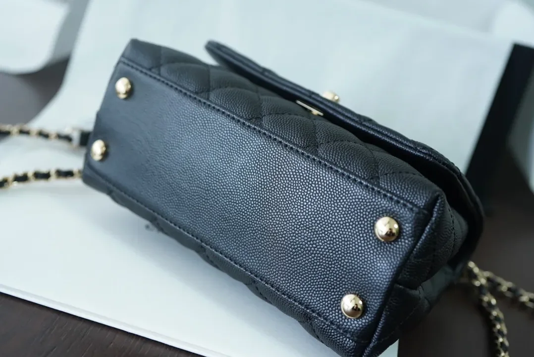 Chanel Classic Mini Flap Coco bag Top Handle Black / Chanel Classic Mini Flap Coco bag Top Handle Black /