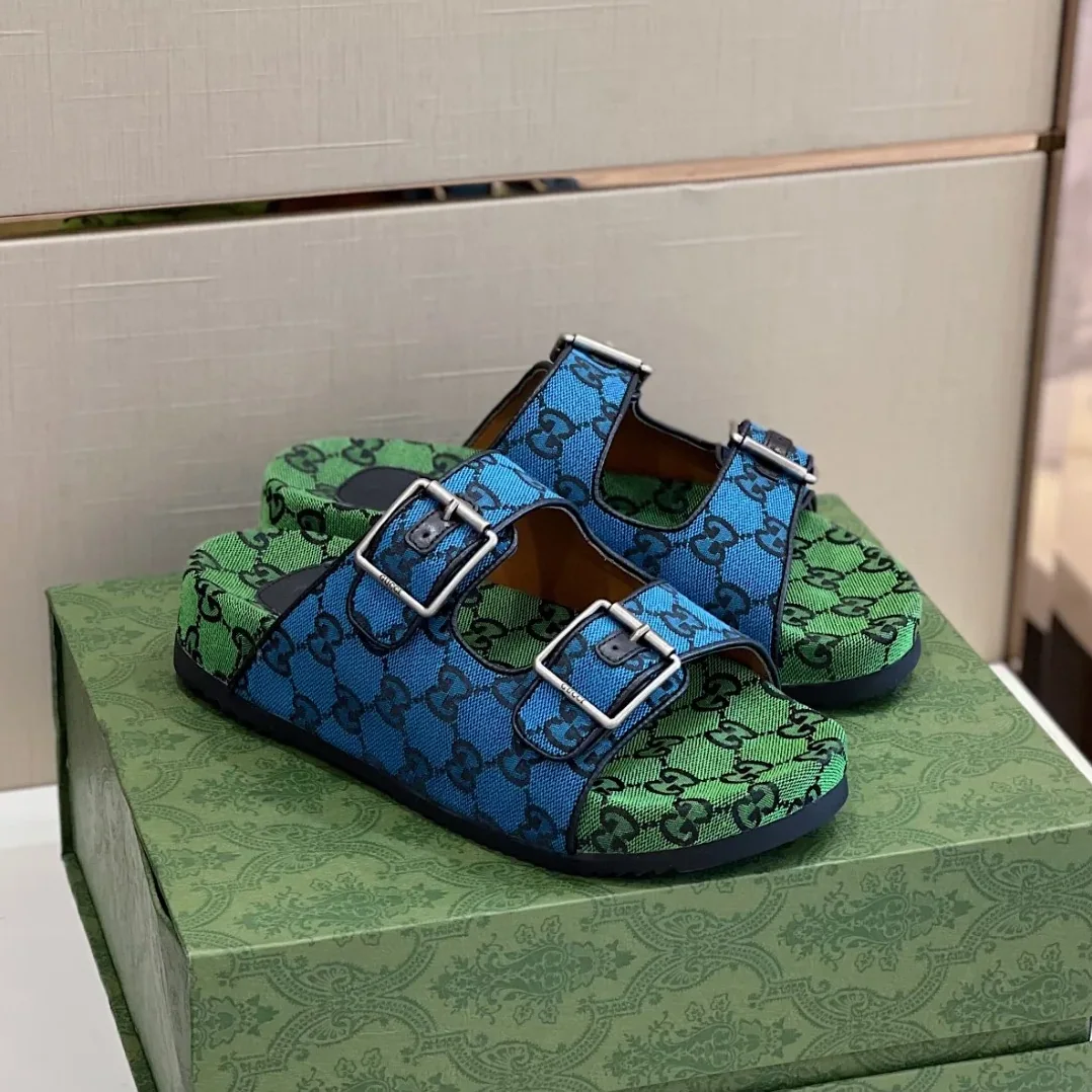 Gucci Slide Sandal With Straps Blue 2HK60 Gucci Slide Sandal With Straps Blue 2HK60