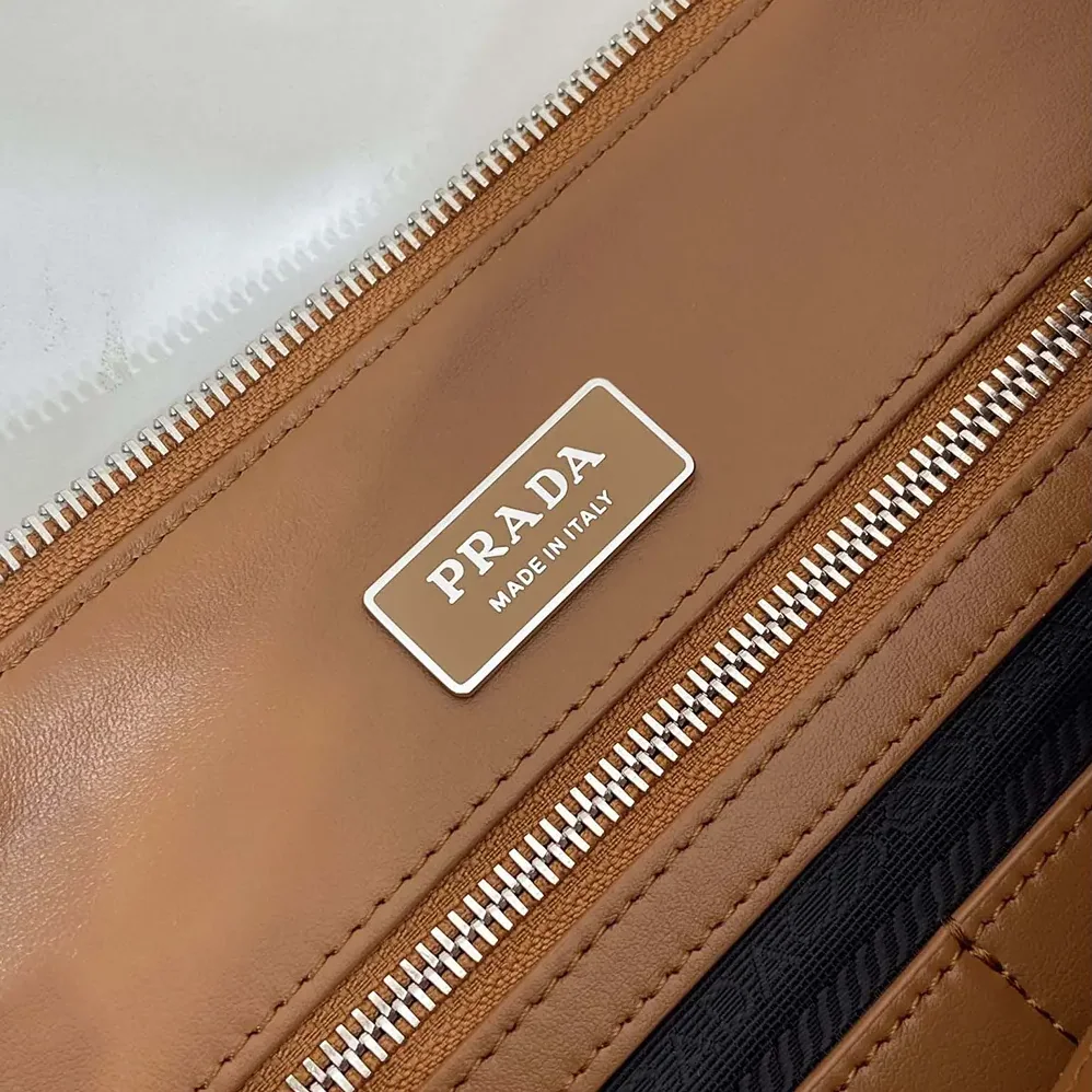 Prada Leather Shoulder Bag for Unisex in Brown