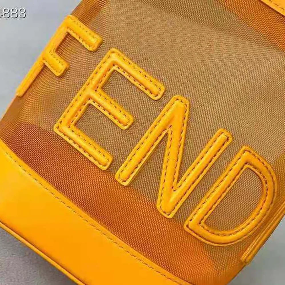 Fendi Mon Tresor Leather and Mesh Mini-bag for Women in Orange Fendi Mon Tresor Leather and Mesh Mini-bag for Women in Orange