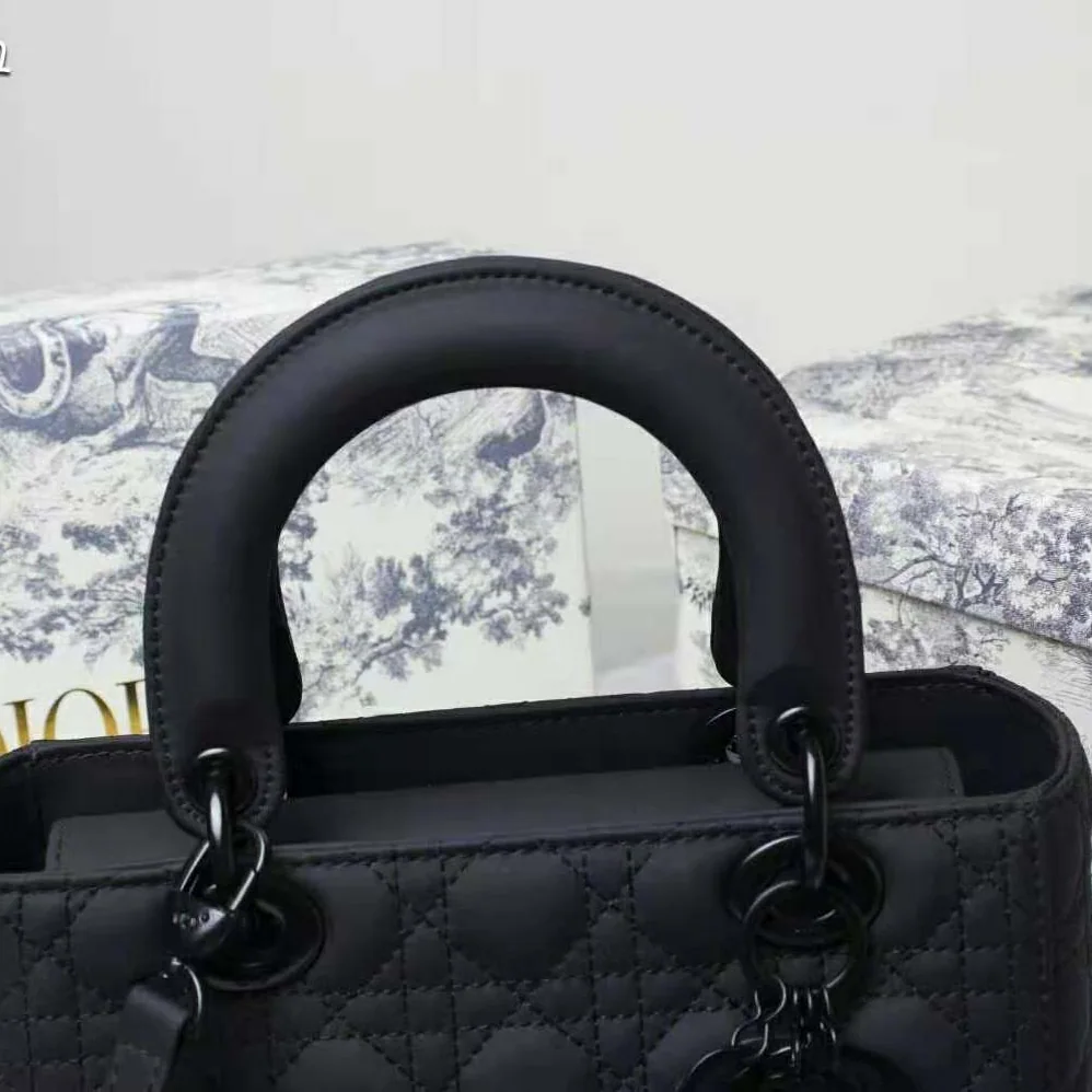 Dior Medium Lady Dior Bag Black Ultramatte Cannage Calfskin for Women Dior Medium Lady Dior Bag Black Ultramatte Cannage Calfskin for Women