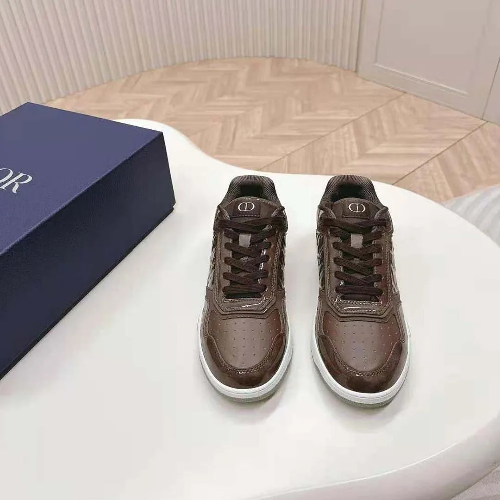 Dior B27 Low-top Sneaker Plum Patent Calfskin and Dior Oblique Gravity Leather for Men