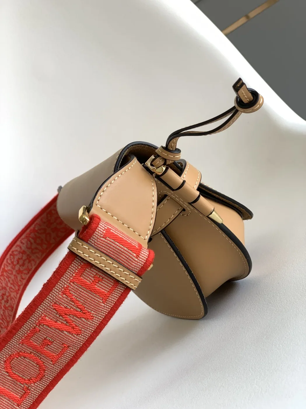 Loewe Gate Dual Mini Shoulder Bag in Beige Gold Hardware Loewe Gate Dual Mini Shoulder Bag in Beige Gold Hardware