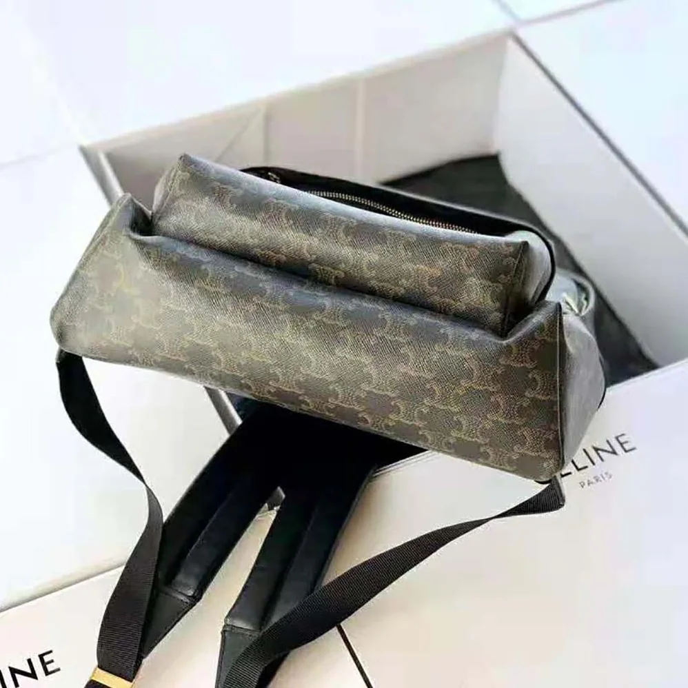 Celine Medium Backpack in Triomphe Canvas and Calfskin for Women Celine Medium Backpack in Triomphe Canvas and Calfskin for Women