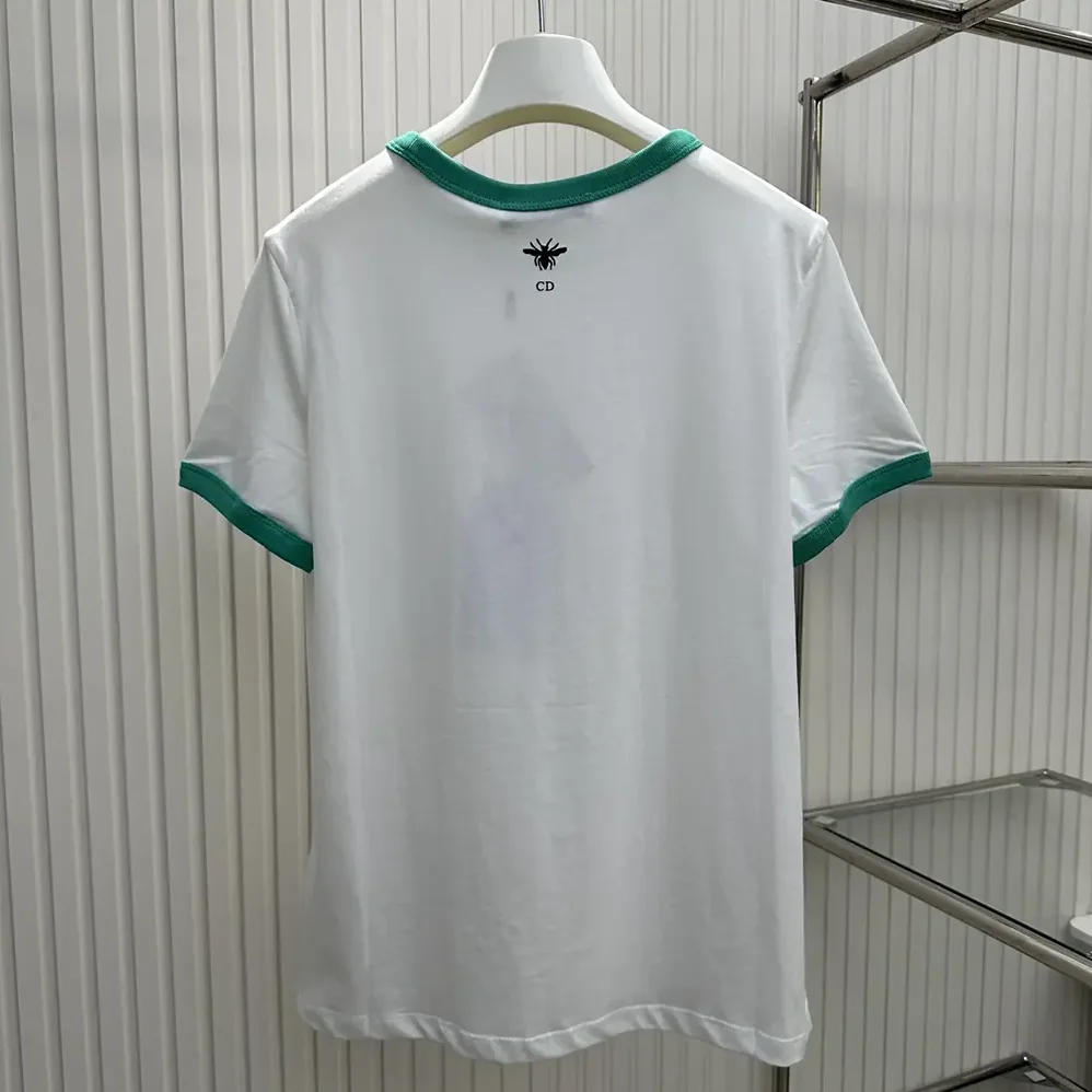 Dior Dioriviera T-Shirt Ecru and Aquamarina Cotton Jersey for Men