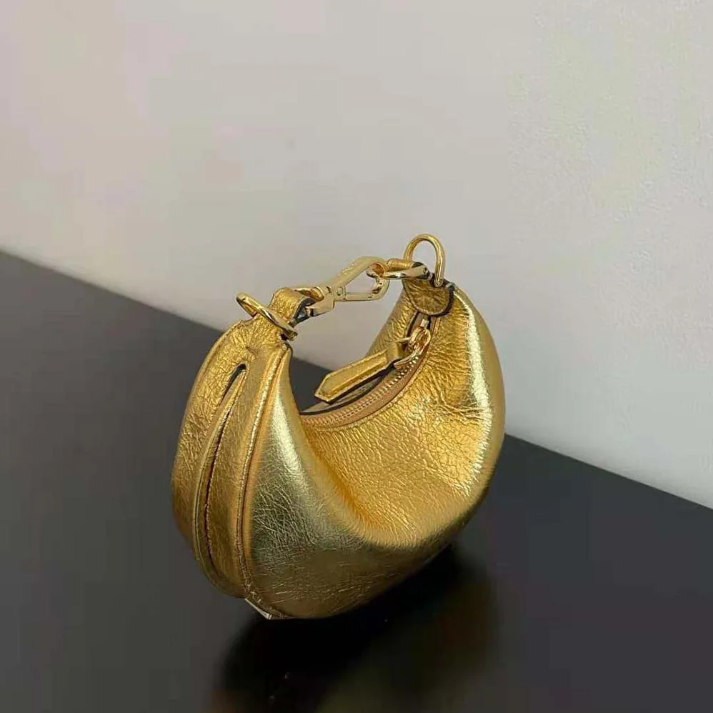 Fendi Nano Fendigraphy Gold Leather Charm for Women Fendi Nano Fendigraphy Gold Leather Charm for Women